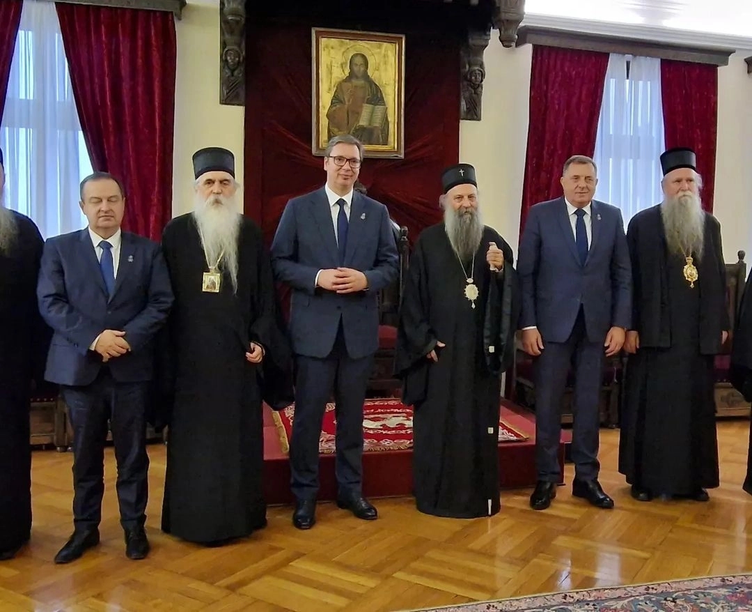 Završen sastanak patrijarha sa Vučićem i Dodikom