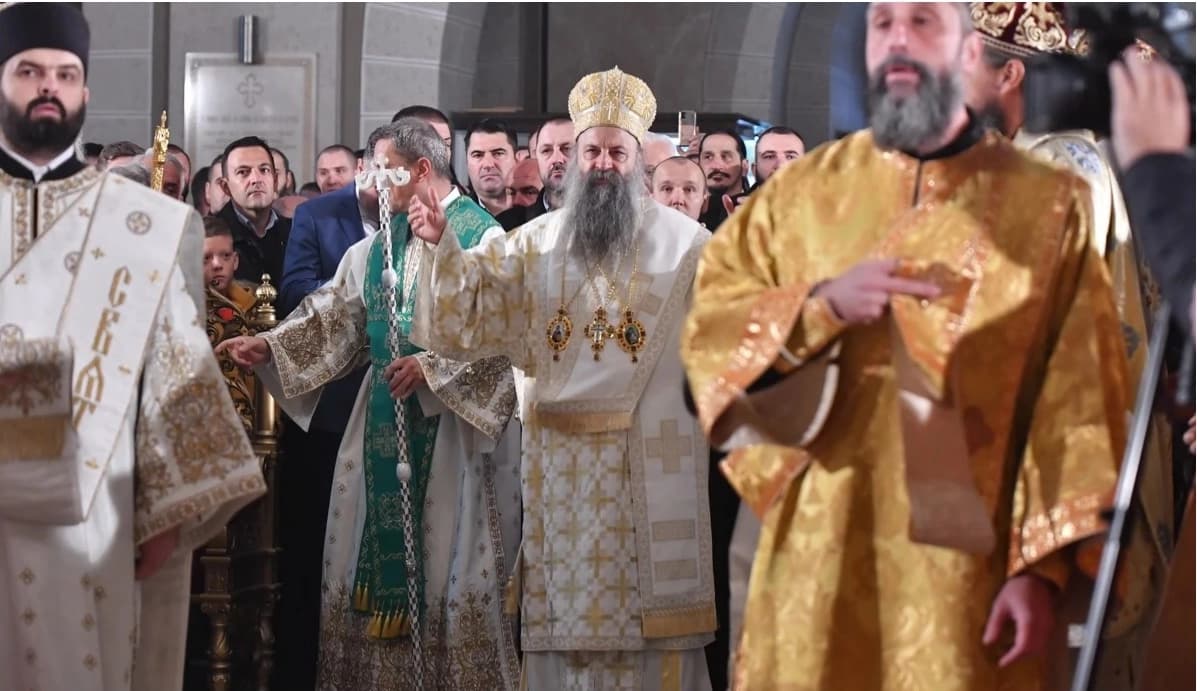 Patrijarh srpski Porfirije u manastiru Јasenovac
