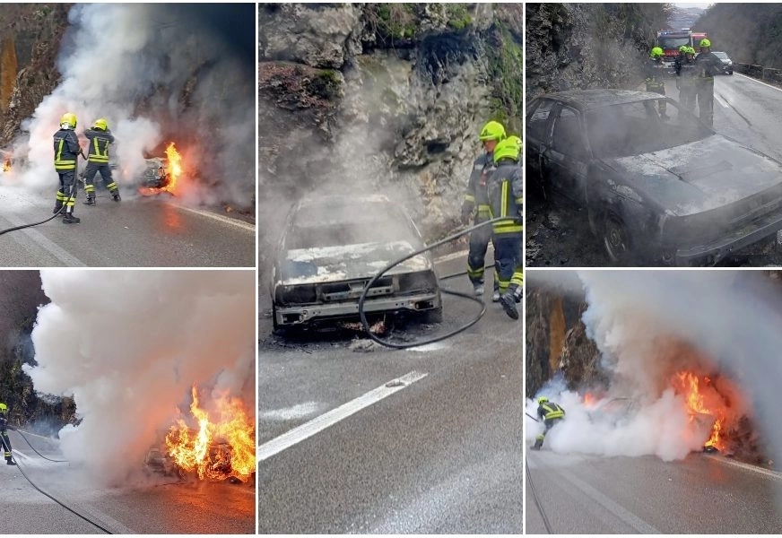 “Pasat” planuo u kanjonu Tijesno! Požar ugašen, banjalučka policija još nije našla vozača
