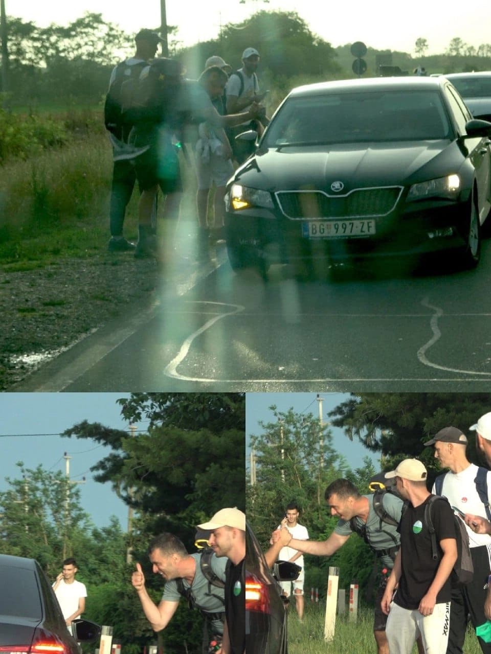 Srđan Žunić, osnivač Ujedinjenog naroda Srbije u verbalnoj raspravi sa pripadnikom MUP Republike Srbije tokom protestnog skupa u Loznici