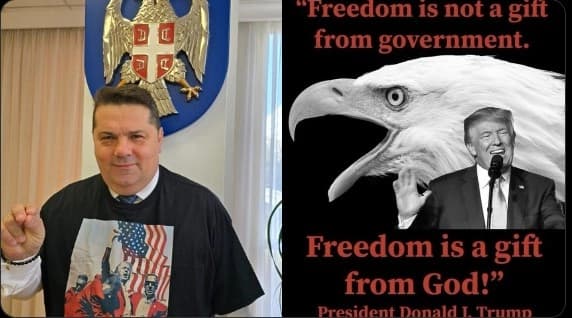Stevandić u majici s Trampovim likom: Dodajemo „srpska posla“ pred izbore u Americi